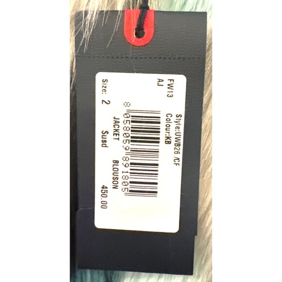 AJ Armani Jeans Multi-Color Faux Fur Jacket Size 2 - Picture 5 of 6